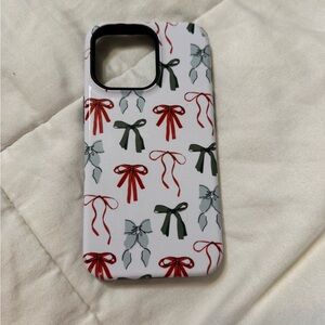 Decorative Bow Pattern Phone Case - Red and Green